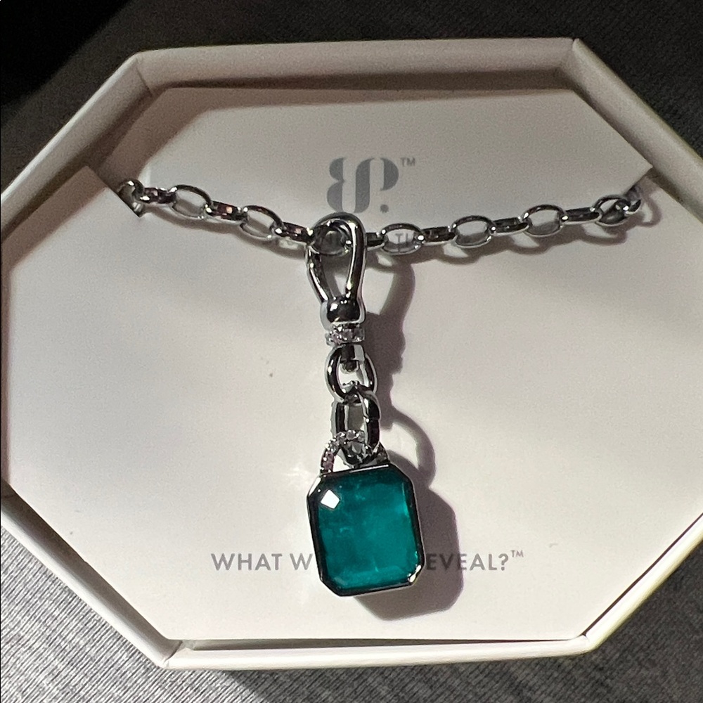 BP Silver Necklace with Teal Pendant